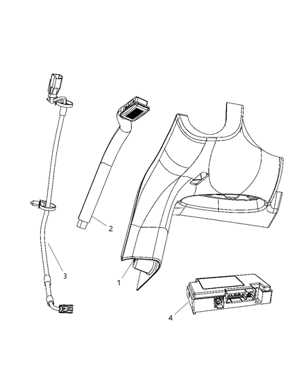 1986 Jeep J10 Molding A Pillar Diagram for 1NJ83DX9AA
