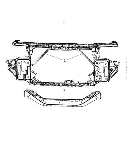 2010 Dodge Avenger Crossmember Radiator Diagram for 5076459AF
