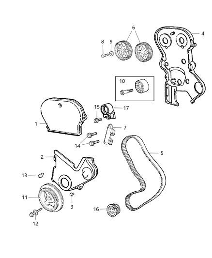 2003 Chrysler PT Cruiser Damper Crankshaft Diagram for 4777618AE