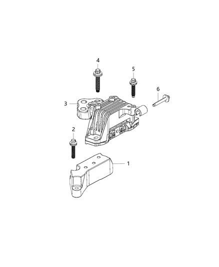 Isolator Transmission Mount Diagram for 68141406AE