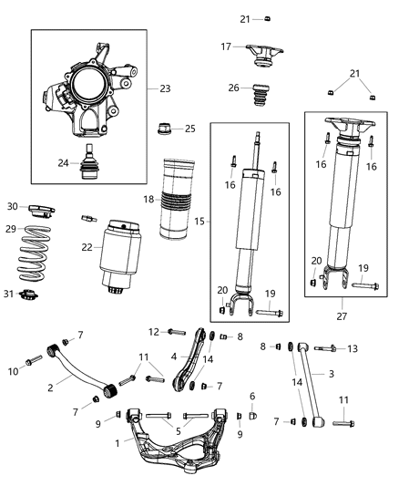 Knuckle Rear Diagram for 68023801AD