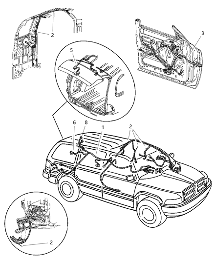 2002 Dodge Durango Wiring Liftgate Diagram for 56021474AE