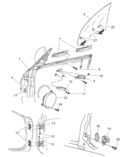 1988 Dodge Grand Caravan Hinge Assembly (Door & Body Half) Diagram for 4783500