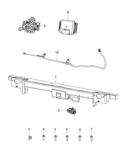 Screw Hexagon Head M10X1.25X30 Bumper Attaching Diagram for 6107059AA
