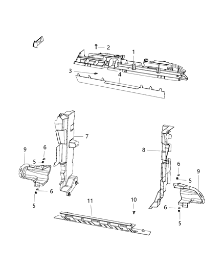Baffle Air Inlet Diagram for 68207946AB