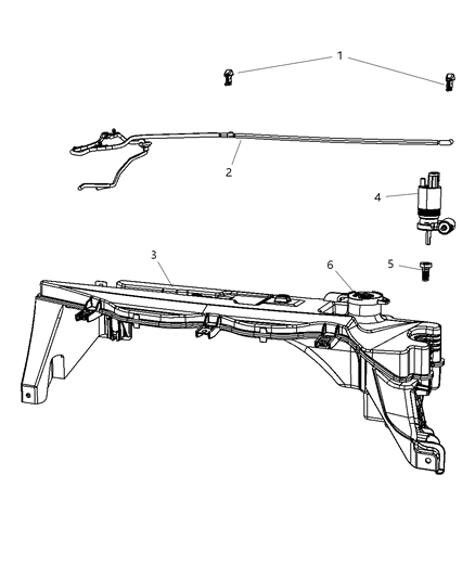 2012 Ram 2500 Reservoir Washer Diagram for 68033042AA