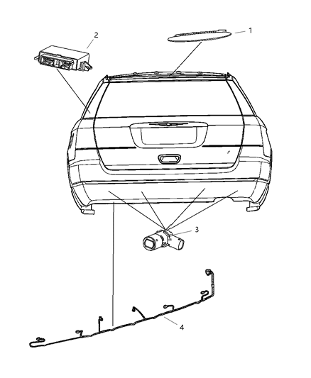 2007 Dodge Durango Sensor Parking Assist Diagram for 1AF63RXFAA