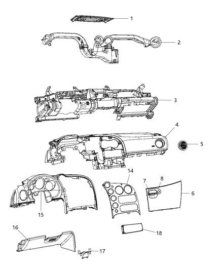 Cover Instrument Panel Steering Column Opening Diagram for 1MA751BNAA