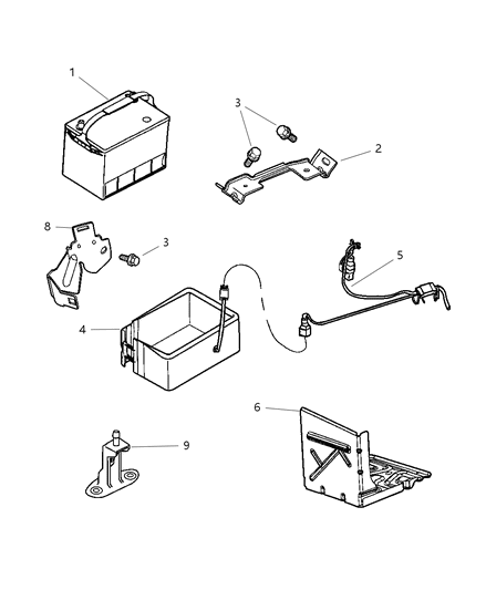1992 Chrysler Town & Country Wiring Kit Battery Positive Diagram for 5016667AA