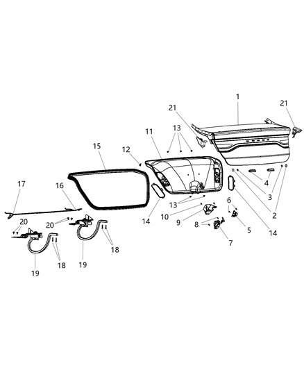 Hinge Deck Lid Diagram for 68082013AG