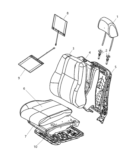 Cover Front Seat Back Diagram for 1TN54BD3AA