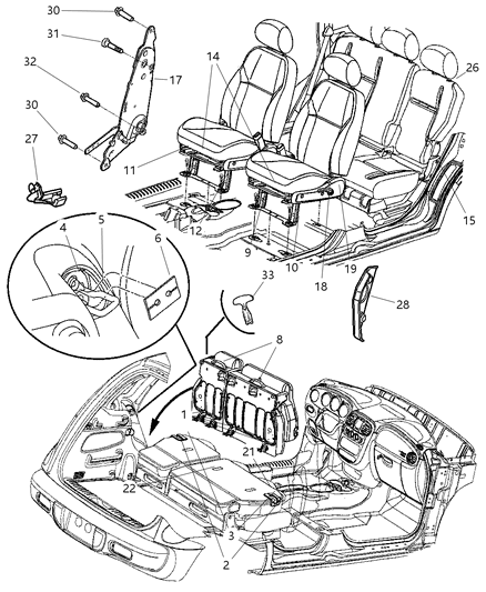 Handle Latch Diagram for 5175334AA