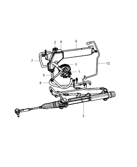 Pump Power Steering Diagram for 52124461AA