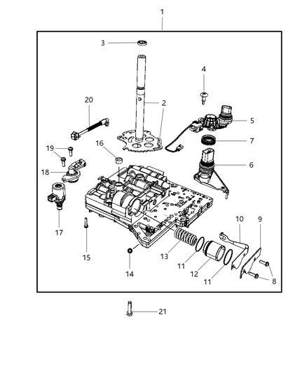 Valve Body Kit Transmission Includes Filter P/N 4864505Ab Diagram for 68051750AA