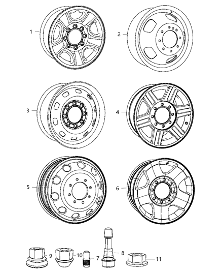 2011 Ram 3500 Wheel Aluminum Diagram for 1HL36AAAAA
