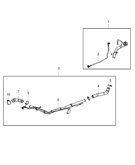 Hose Fuel Filler Diagram for 68413363AC