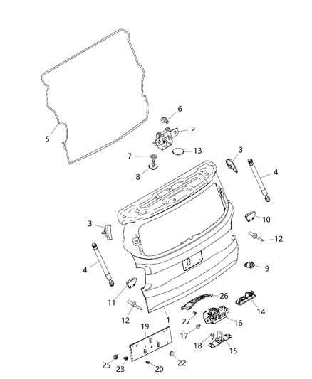 Latch Lift Gate Diagram for 68271921AA