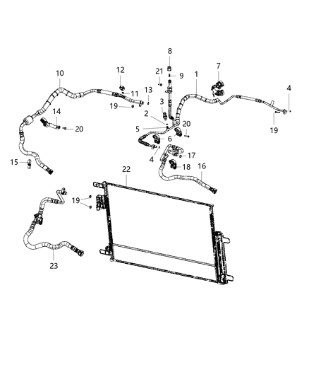 Condenser A/C Diagram for 68360244AA