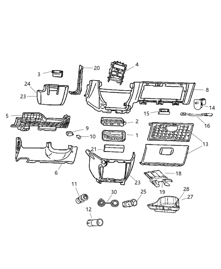 Control A/C And Heater Diagram for 5134626AA