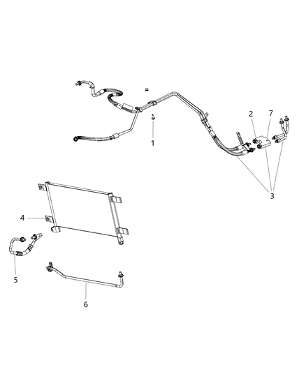 1991 Dodge Stealth Hose And Tube Oil Cooler Pressure And Return Diagram for 68230431AB