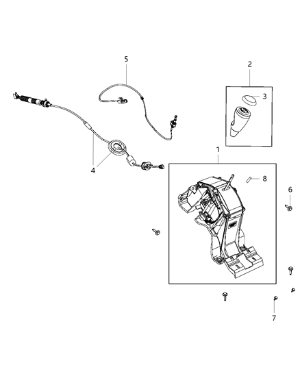 Shifter Transmission Diagram for 68186149AE