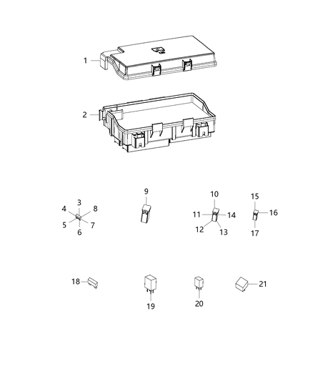 Power Distribution Center Intelligent Power Assembly Diagram for 68137438AC