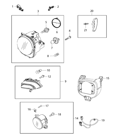 Socket Lamp Turn Signal Diagram for 68285016AA