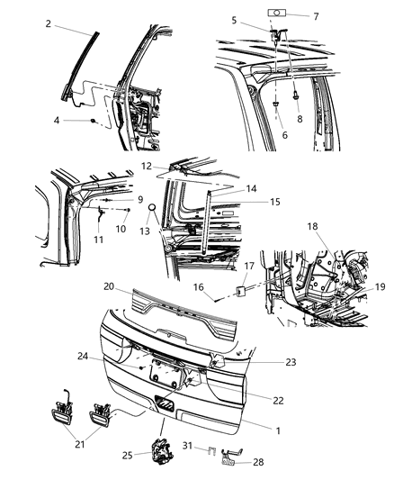 Handle Liftgate Diagram for 1YK38KBUAC