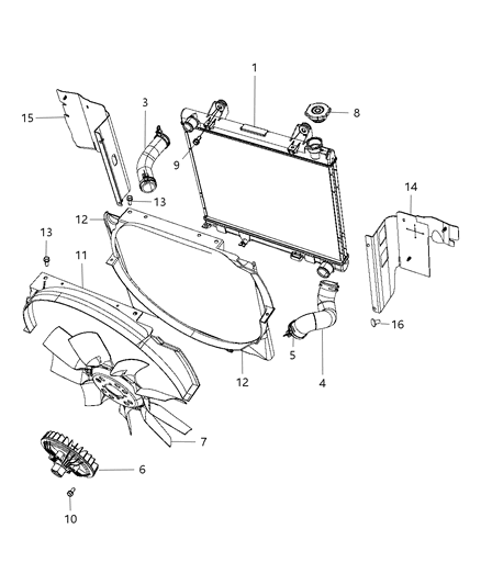 Hose Radiator Inlet Diagram for 52029283AE