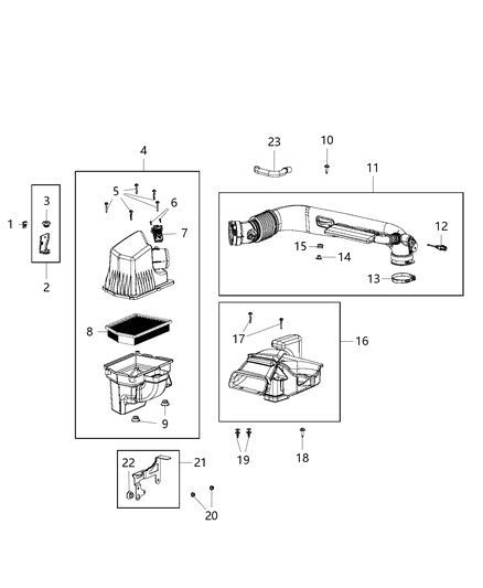 Air Cleaner Diagram for 68290594AA