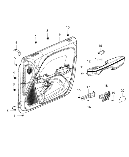 Panel Front Door Trim Diagram for 5PS251X9AI