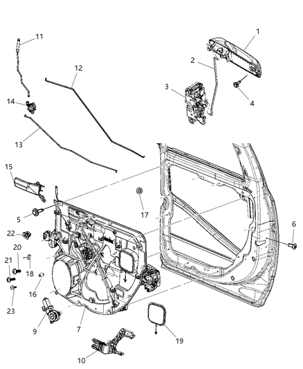 1991 Dodge Stealth Handle Exterior Door Diagram for 1GH271RPAD