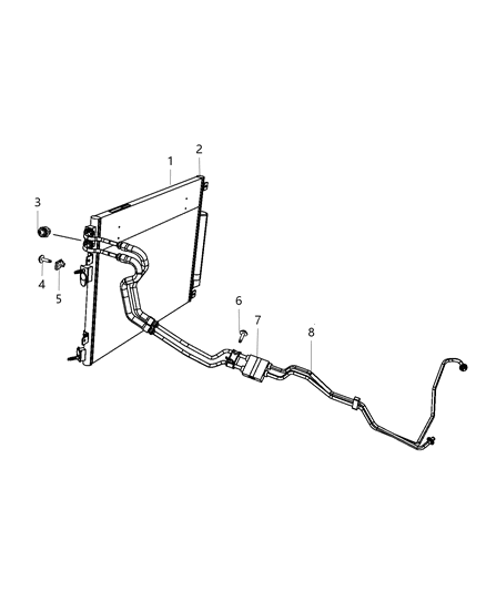 Hose And Tube Transmission Oil Cooler Pressure And Return Diagram for 68382279AA