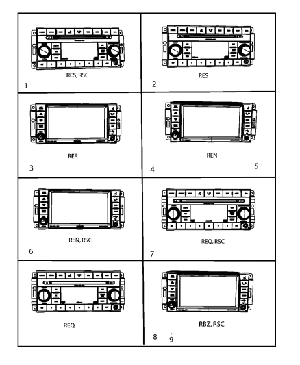 2009 Dodge Ram 3500 Radio Am / Fm / Dvd / Hdd / Mp3 / SDARS / Rear Camera Diagram for 5064244AI