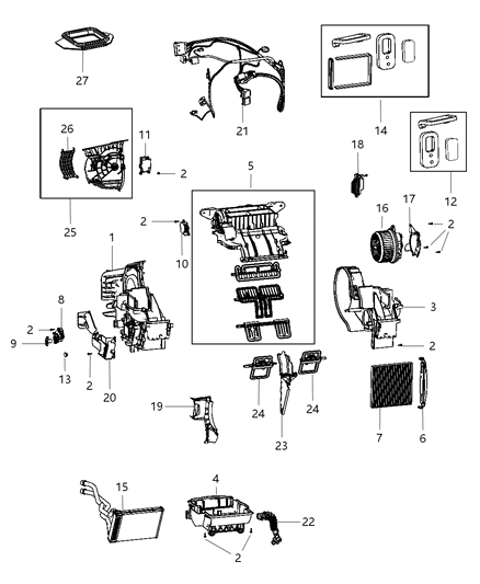2001 Chrysler Sebring Wiring A/C And Heater Diagram for 68225056AA