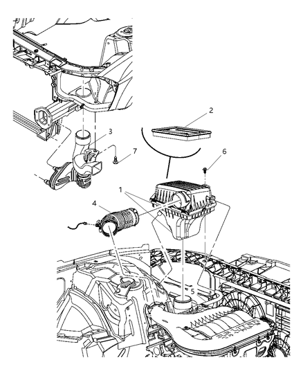 2009 Dodge Challenger Air Cleaner Diagram for 4591867AC