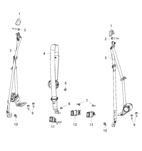 Buckle Assembly Buckle Assembly - Seat Belt Left Diagram for 6KC72TX7AE