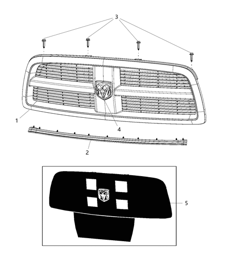 2006 Dodge Sprinter 3500 Cover Kit Cold Weather Includes: Bumper Opening Cover [Xd6] Diagram for 82212217AC