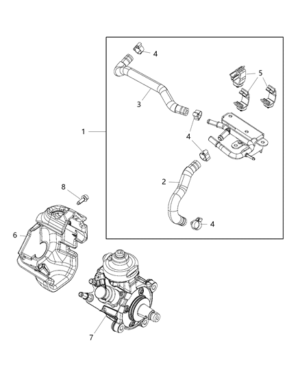 1994 Dodge Shadow Clamp Hose Diagram for 6106347AA