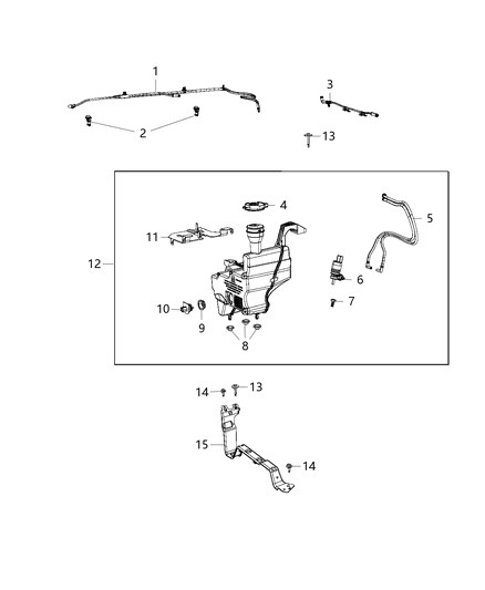 1994 Dodge Shadow Hose Windshield Washer Diagram for 68365056AB