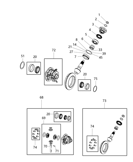 Carrier, Front Diagram for 68398730AA