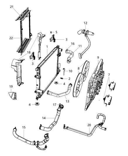 Hose Radiator Inlet Diagram for 4596763AD