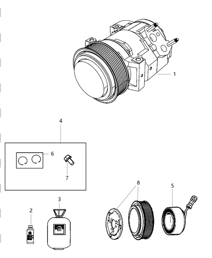 Compressor A/C With Clutch Diagram for 2AMA1436AA