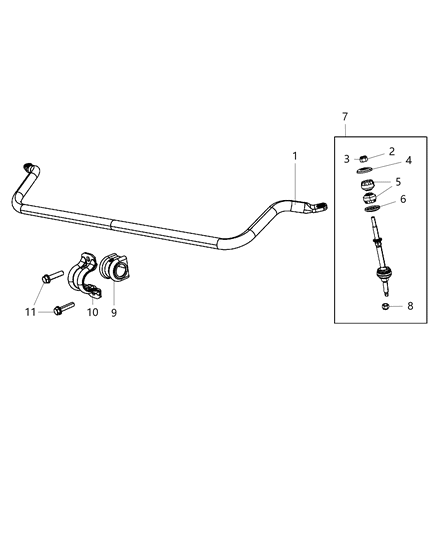 Link Kit Stabilizer Bar Diagram for 5072934AE