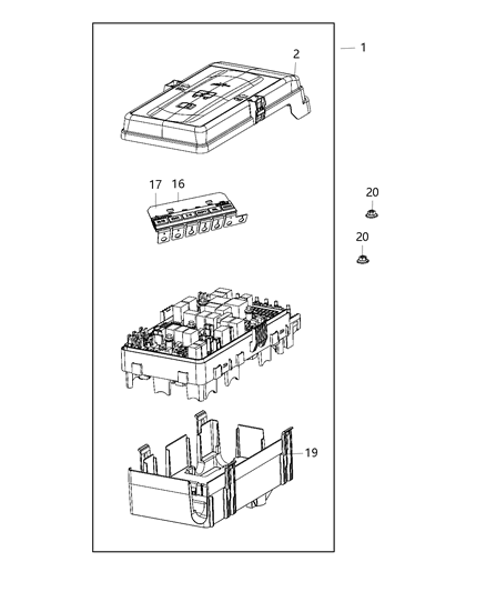 Power Distribution Center Diagram for 68370555AC