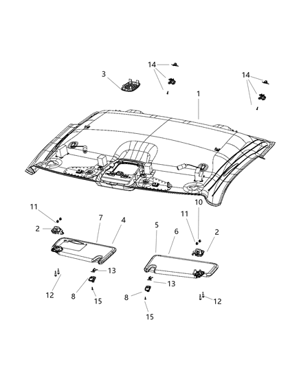 Headliner Diagram for 6KC46BD1AA