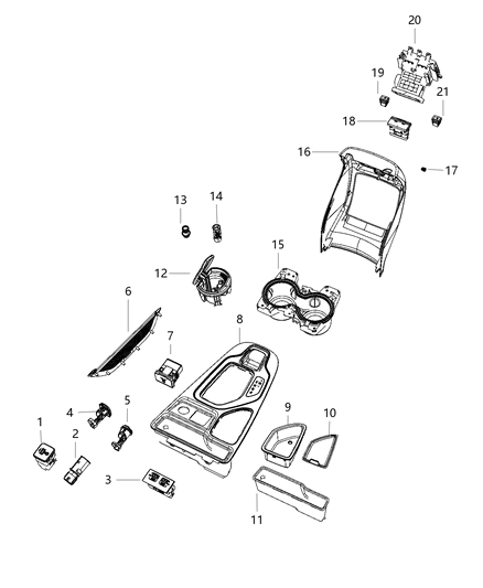 Mat Floor Console Diagram for 68528182AA