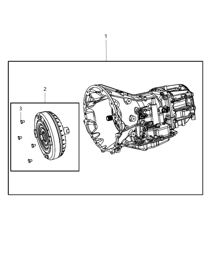1992 Dodge B250 Transmission Package With Torque Converter Diagram for R8039218AA