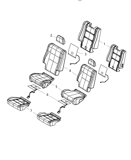 2019 Dodge Durango Cover Rear Seat Back 2ND Row Diagram for 6QU10HL1AA