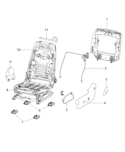 Panel Front Seat Back Diagram for 1UV13XDVAA
